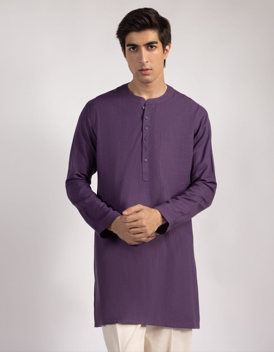 PURPLE COTTON KURTA