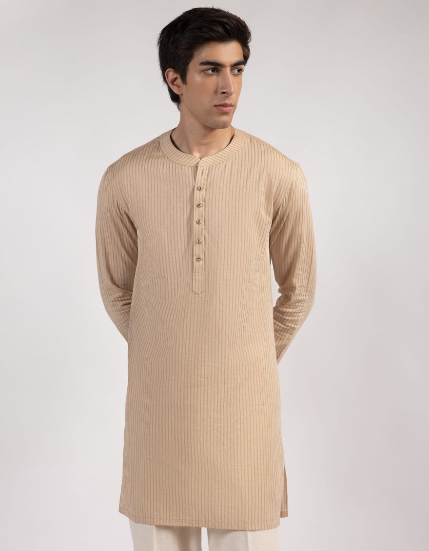 LIGHT BROWN SHORT KURTA