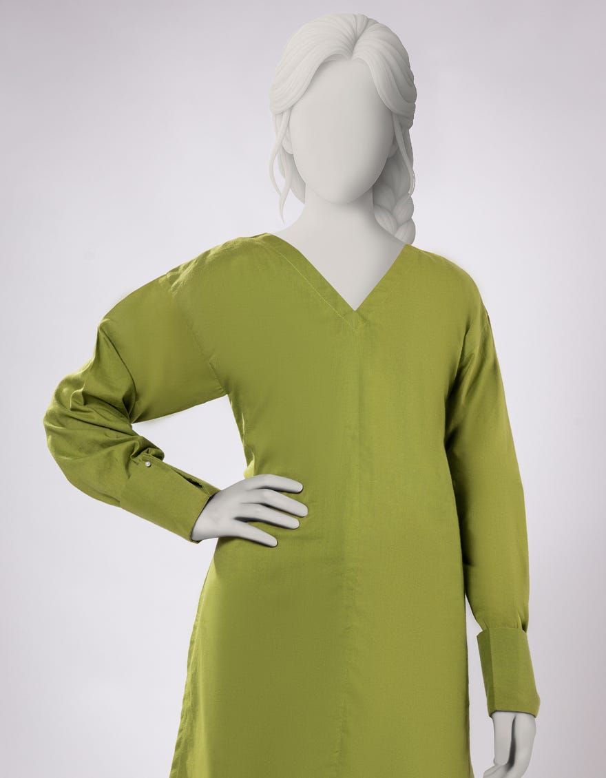 GREEN LAWN DYED 2PC STITCHED