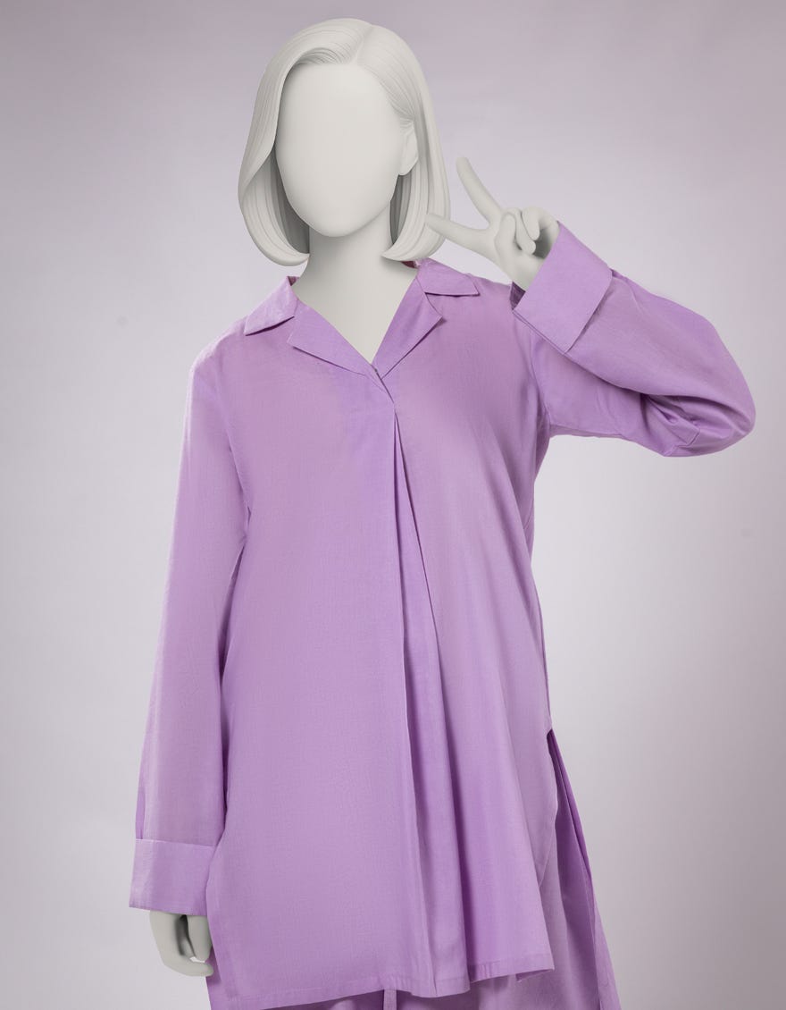 LILAC LAWN DYED 2PC STITCHED