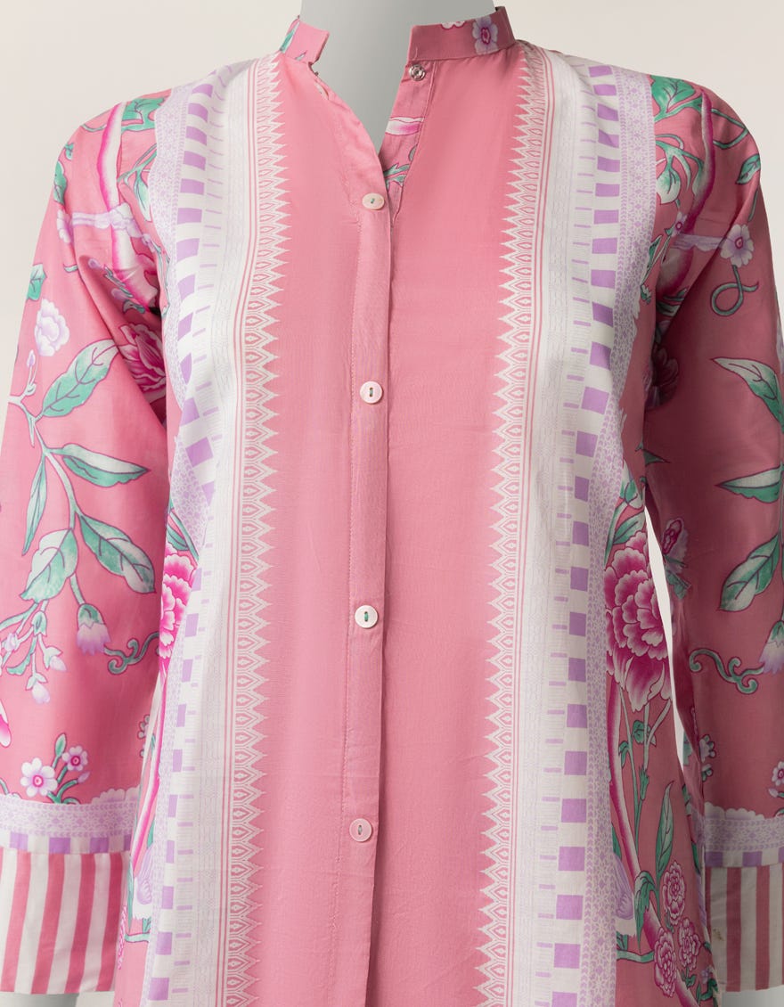 PINK LAWN PRINTED 2PC STITCHED