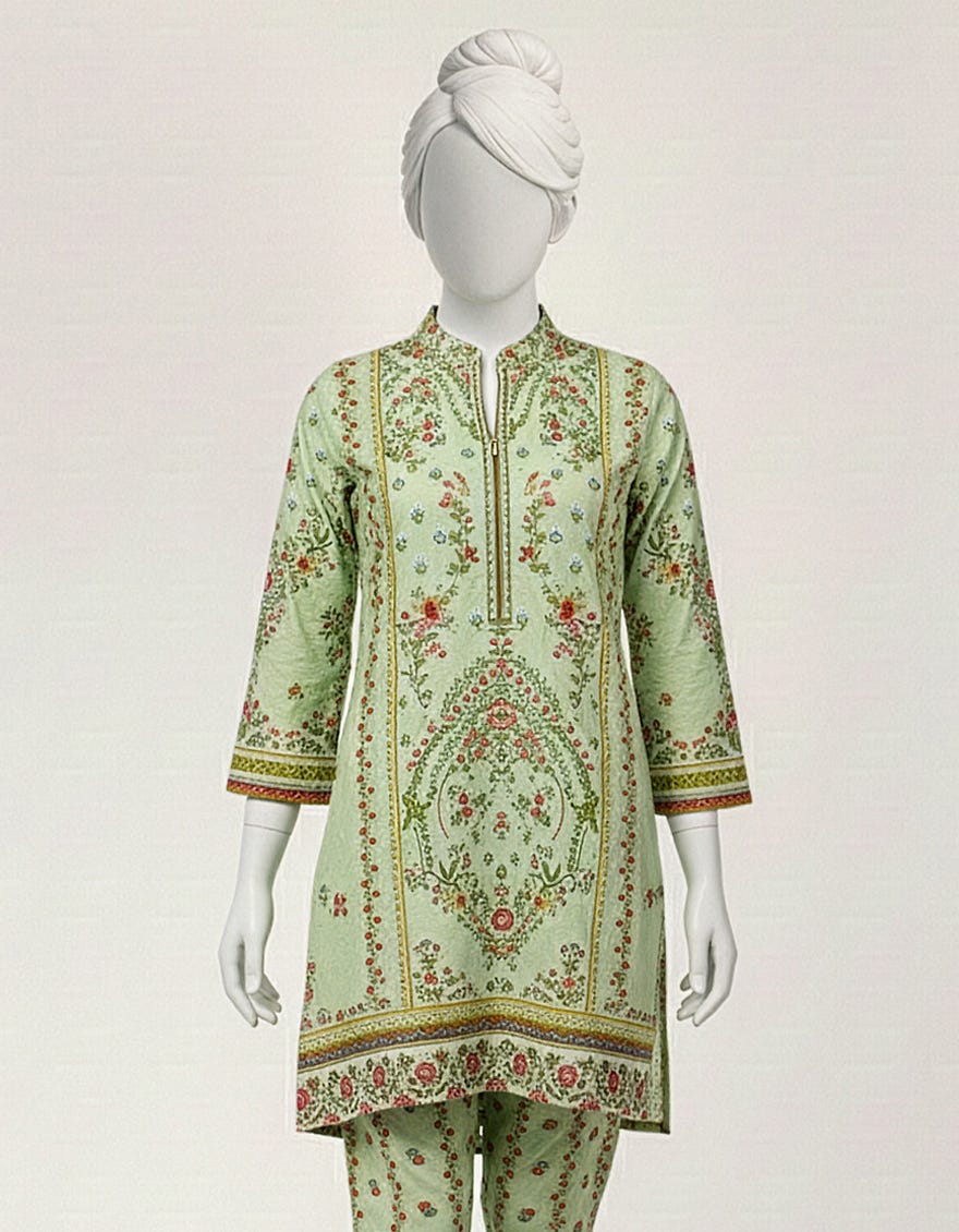GREEN LAWN PRINTED STITCHED 2PC