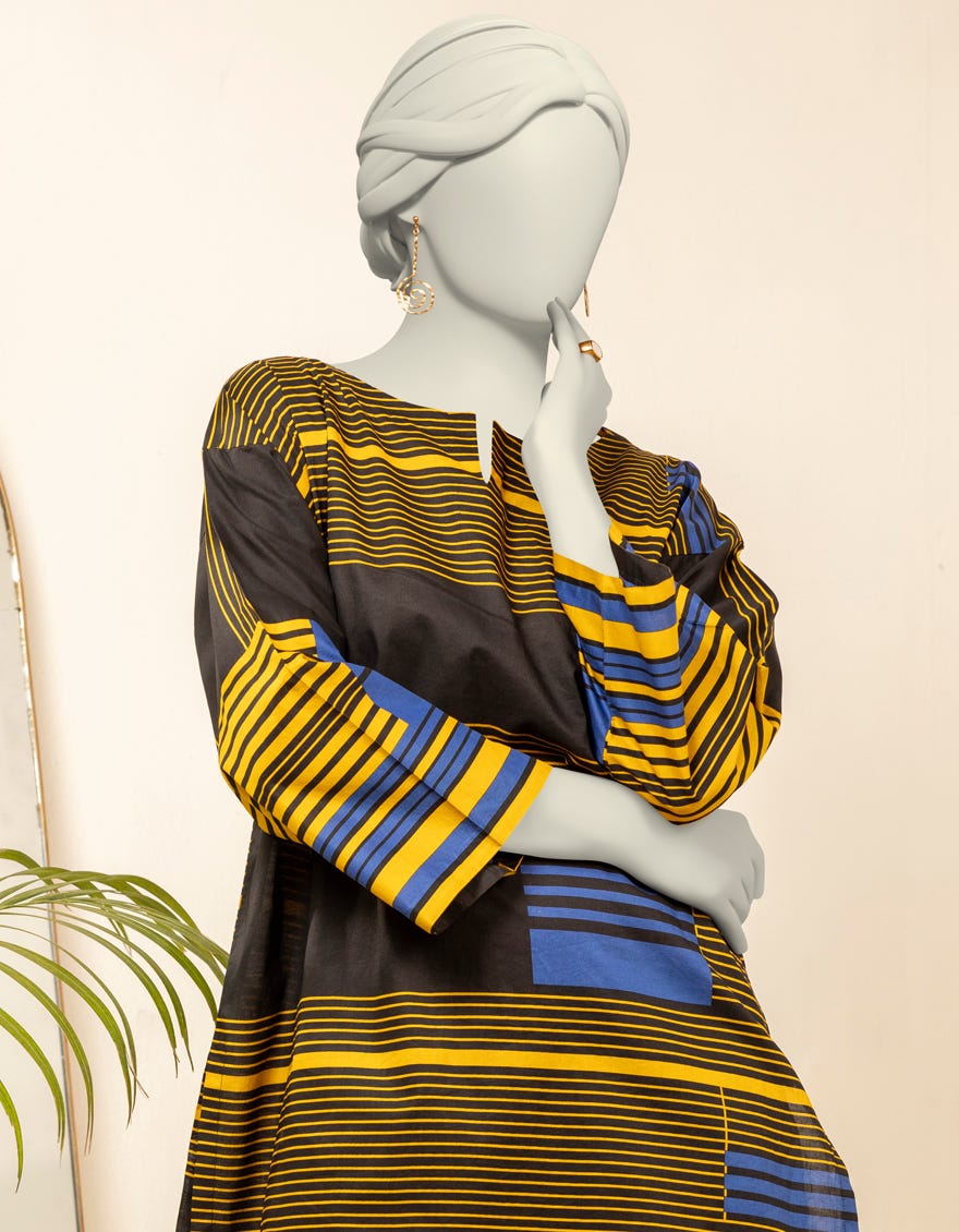BLACK CAMBRIC PRINTED KURTI