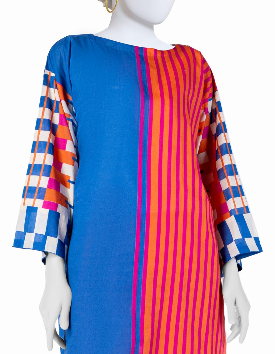MULTICOLOR CAMBRIC PRINTED KURTI