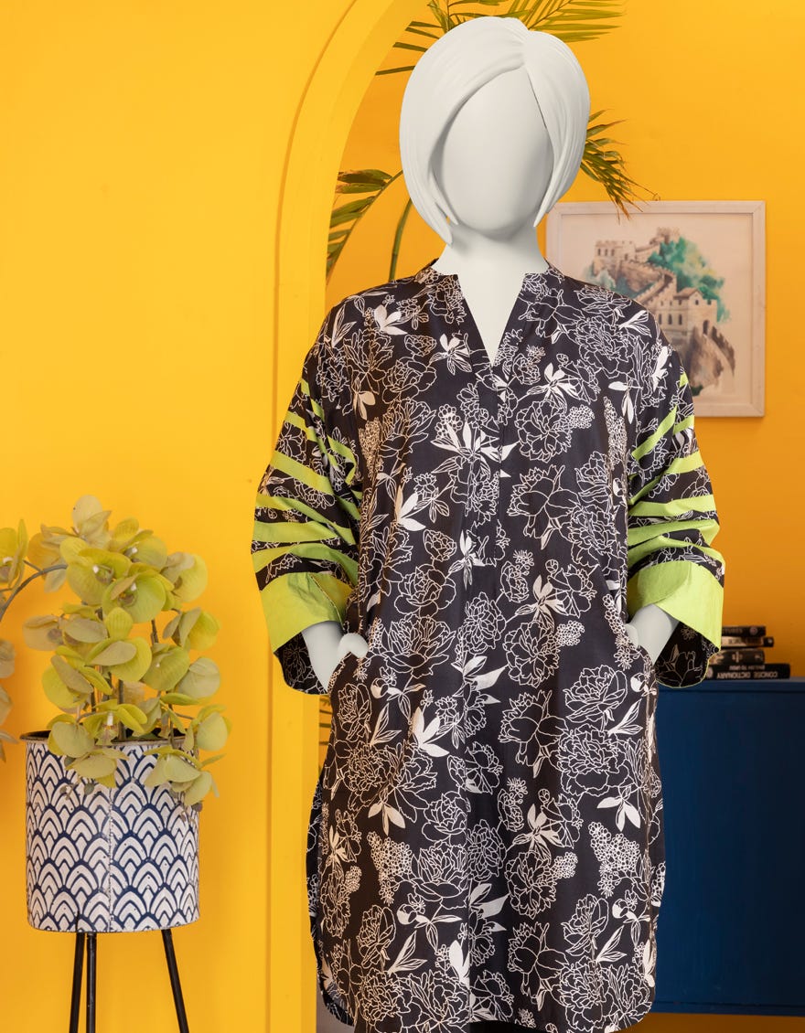 BLACK LAWN KURTI | JYGK-S-JWT-24-4001