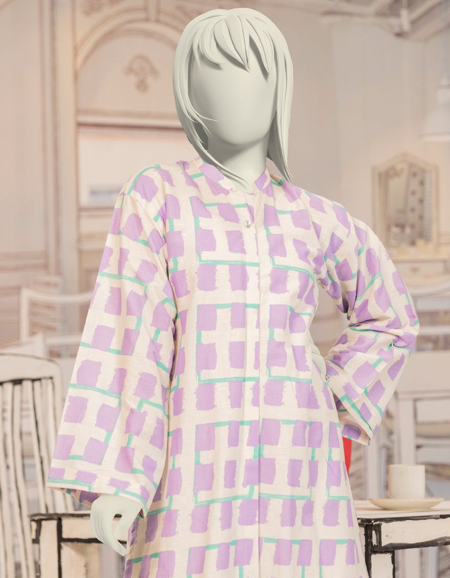 PURPLE CAMBRIC PRINTED KURTI