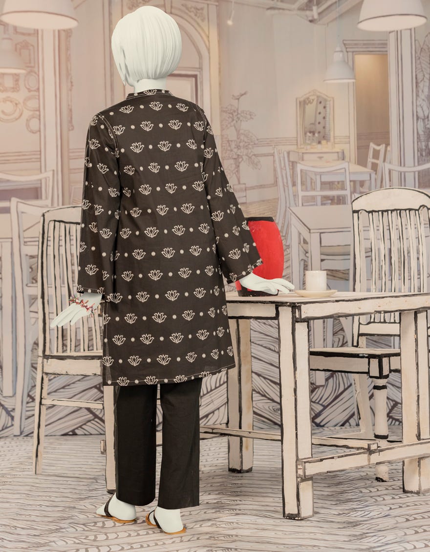 BLACK CAMBRIC PRINTED KURTI