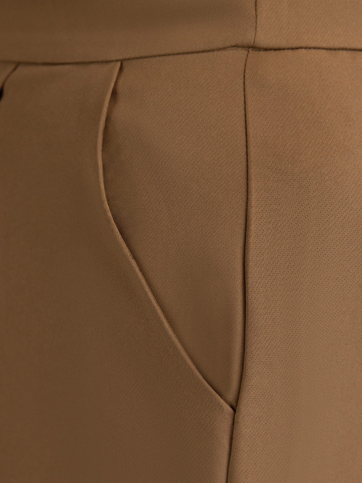 Brown Pleated Wide Leg Trousers