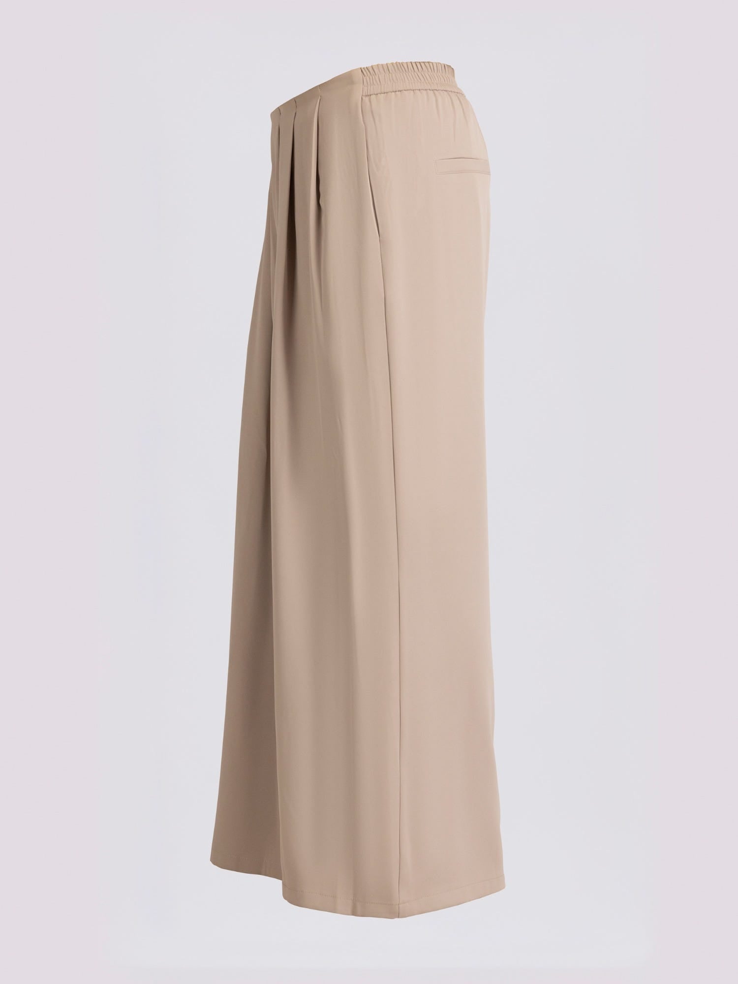 Grey-Beige Wide Leg Trousers