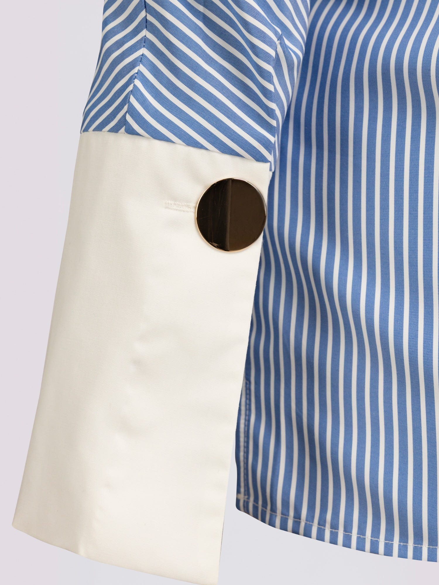 Blue Bold Cuff Pinstripe Button-Down Shirt