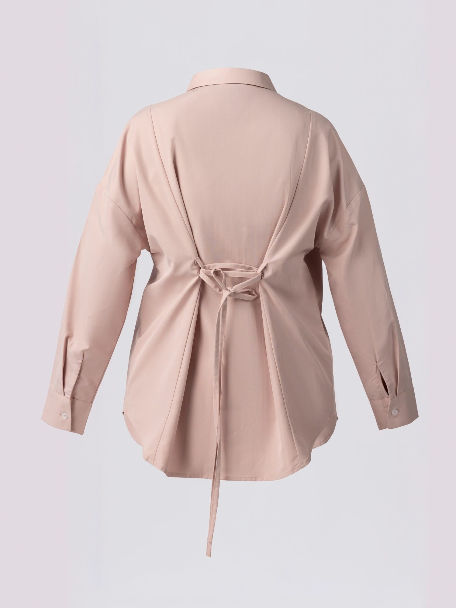 Pink Lace-Up Back Blouse