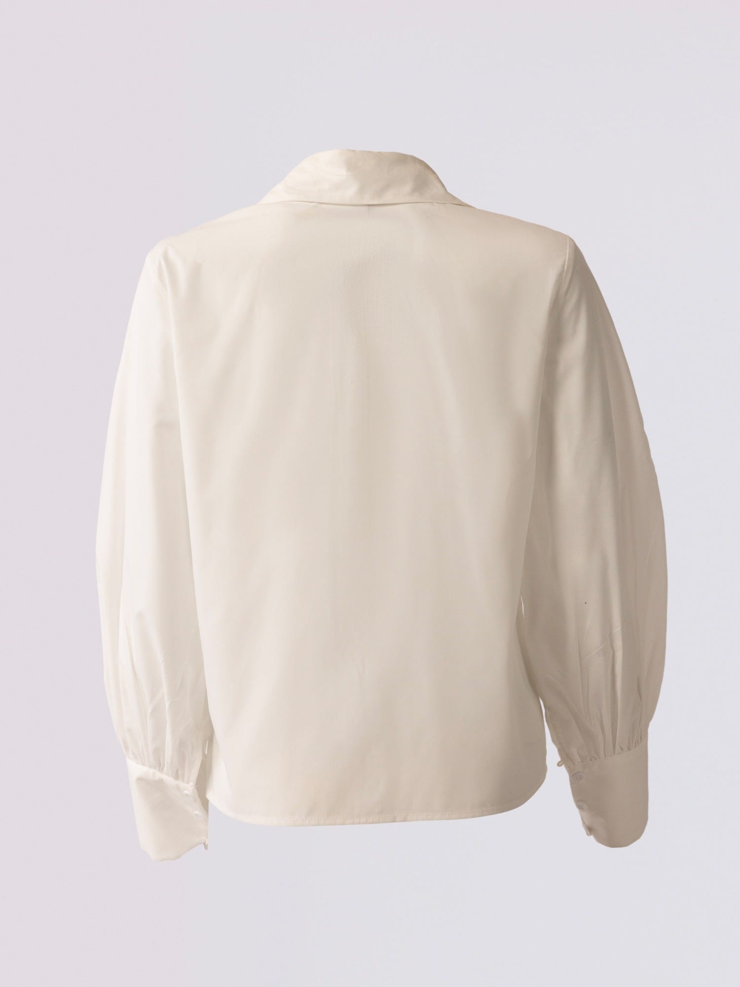 White Bishop-Sleeve Blouse