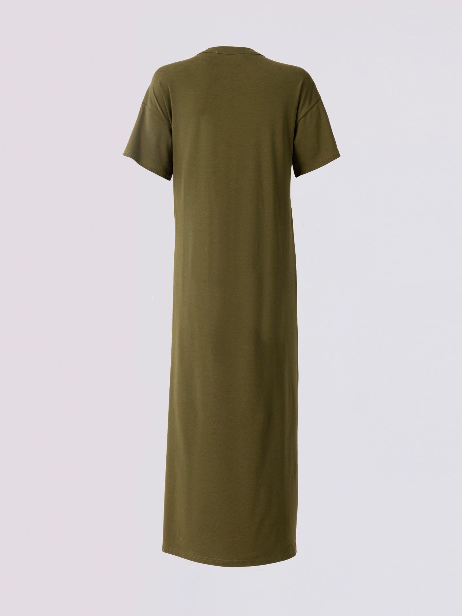 Olive Crewneck T-Shirt Dress
