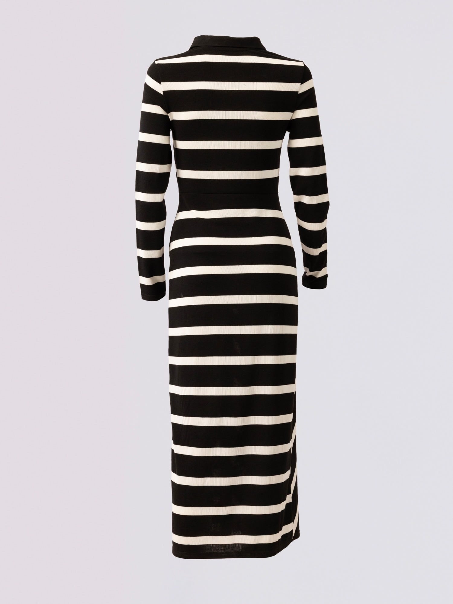 Zebra Directional-Stripe Shirt Dress