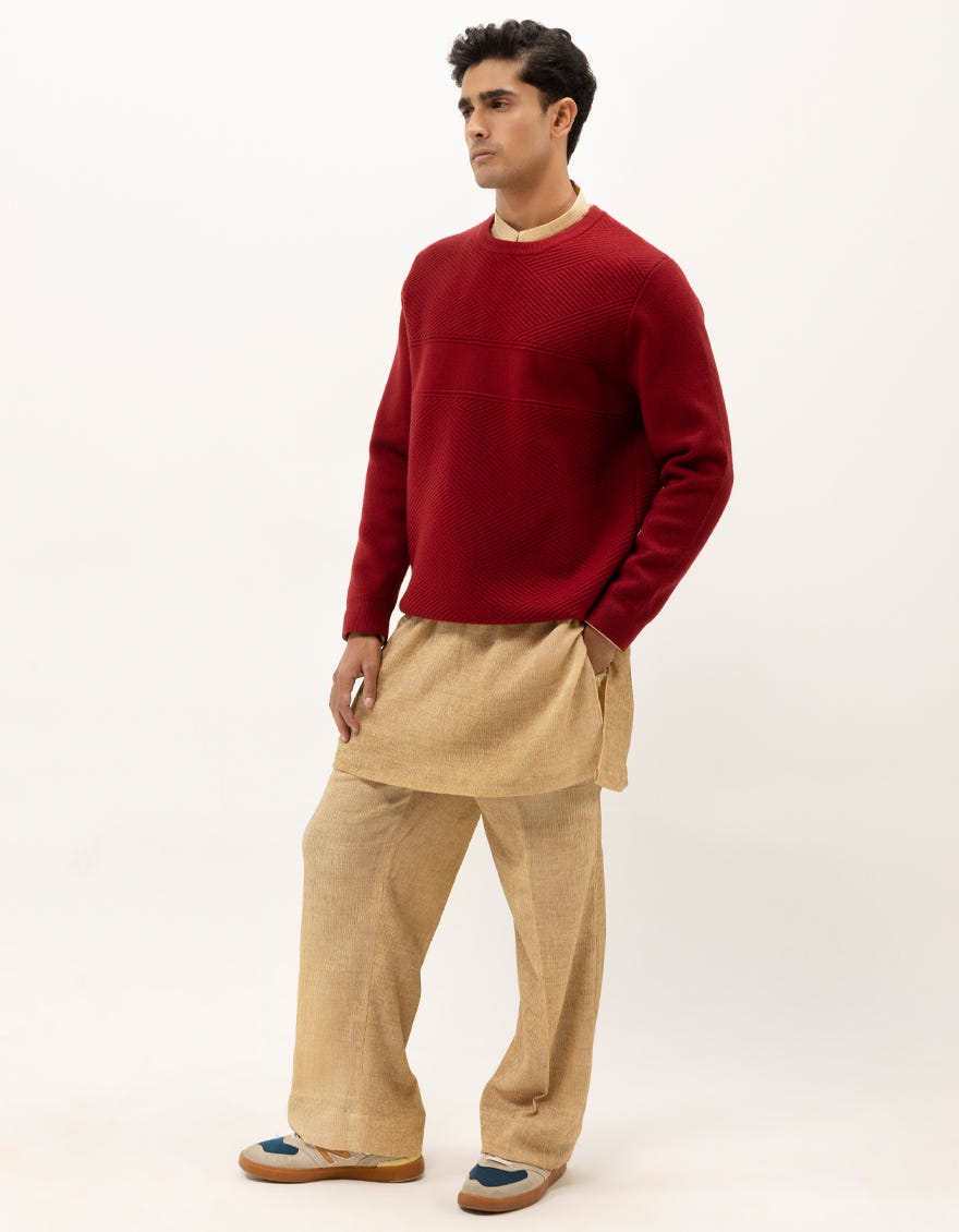 SATURN B - MAROON CREW SWEATER