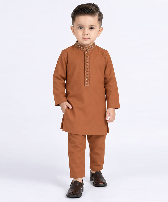 Rust Semi-Formal Kameez Shalwar – J.