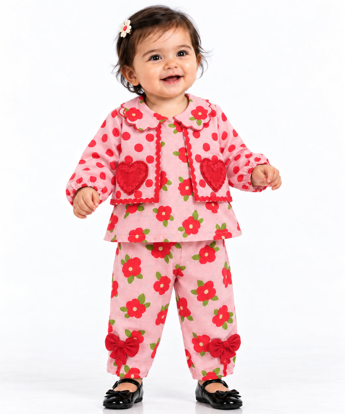 Light Pink Printed Dobby Stitched 2Pc
