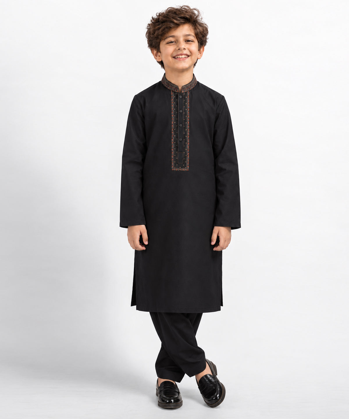 Black Semi-Formal Kameez Shalwar