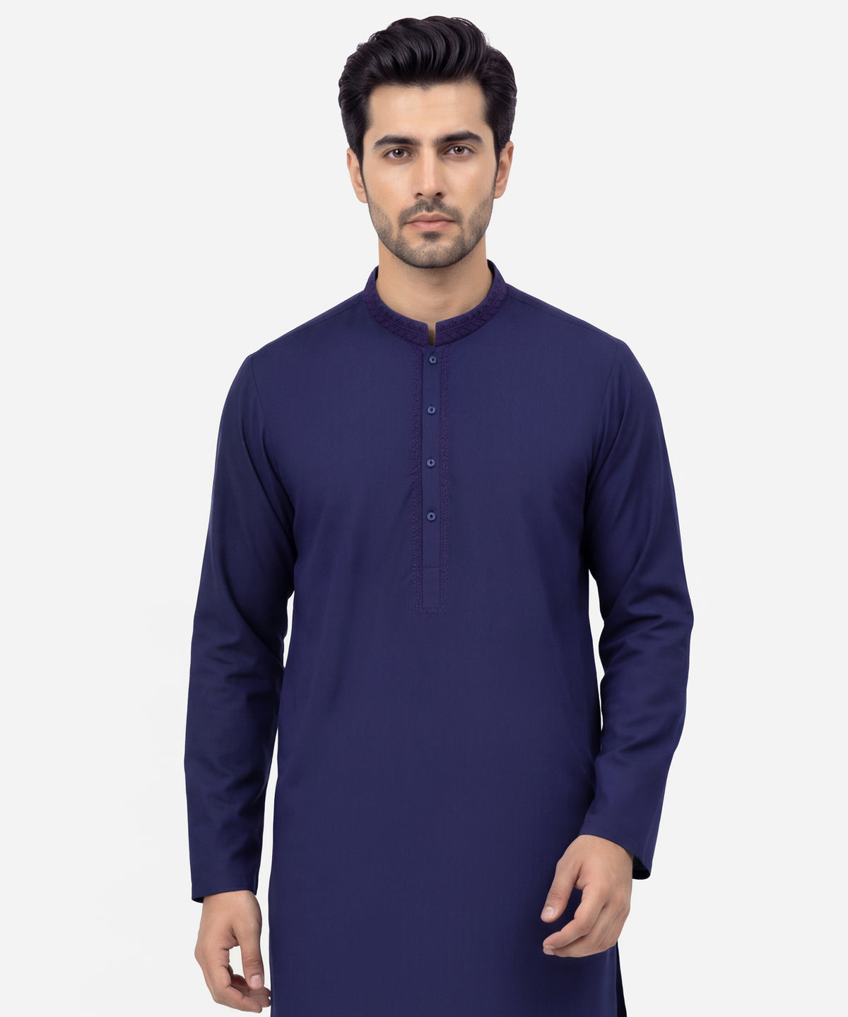 Purple Semi-Formal Jacquard Kurta