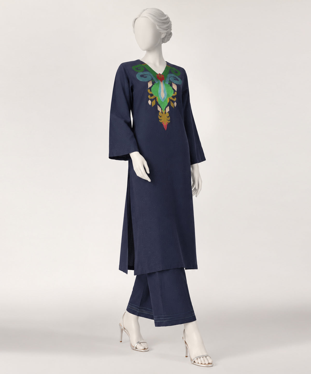 Blue Embroidered Multi Neps Co-Ord Set
