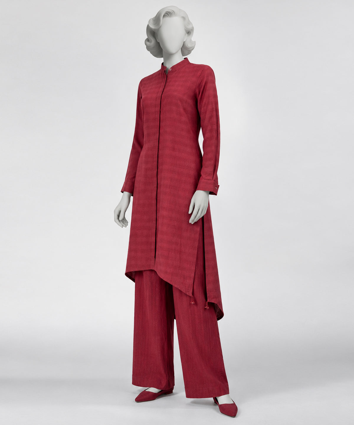Red Dyed Textured Co-Ord Set