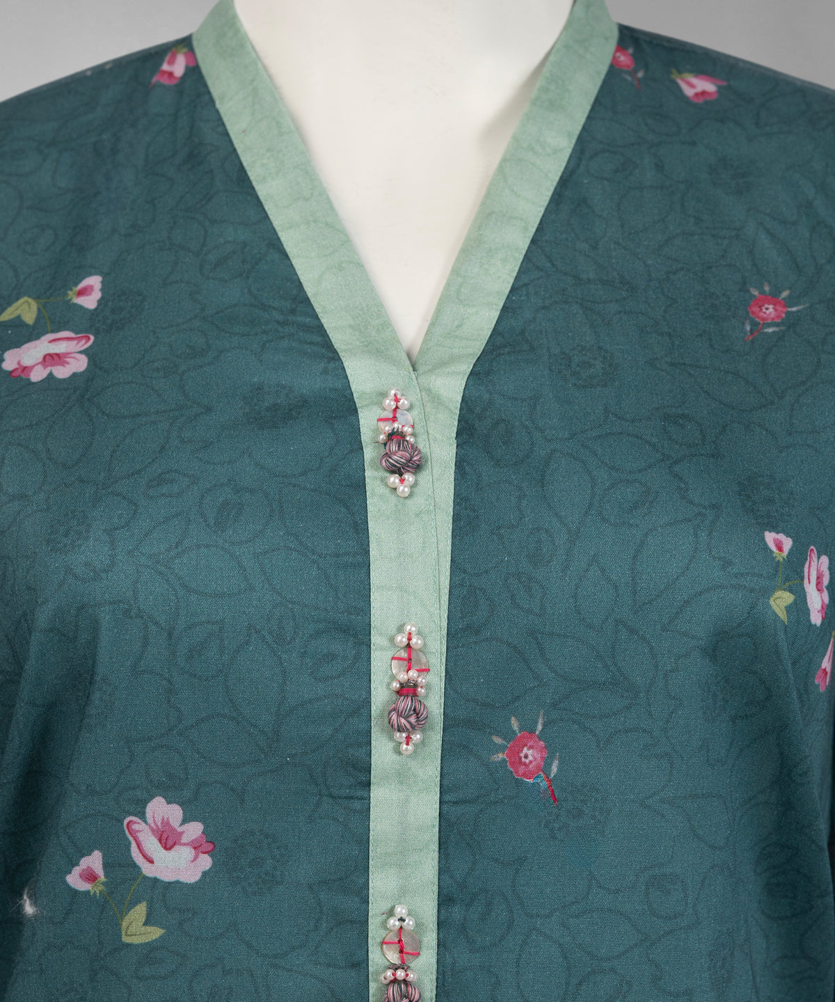 Green Embroidered Cambric Unstitched 2Pc