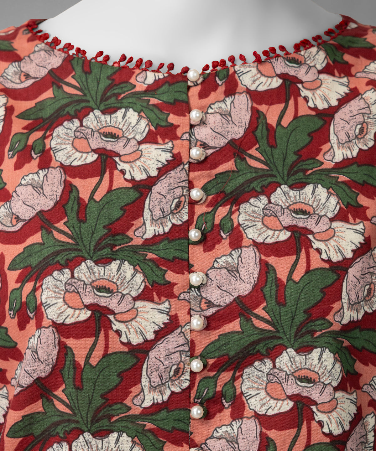 Pink Printed Cambric Unstitched 3Pc