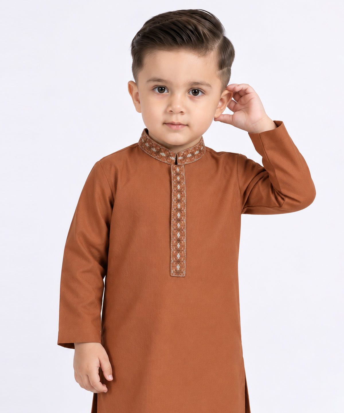 Rust Semi-Formal Kameez Shalwar – J.