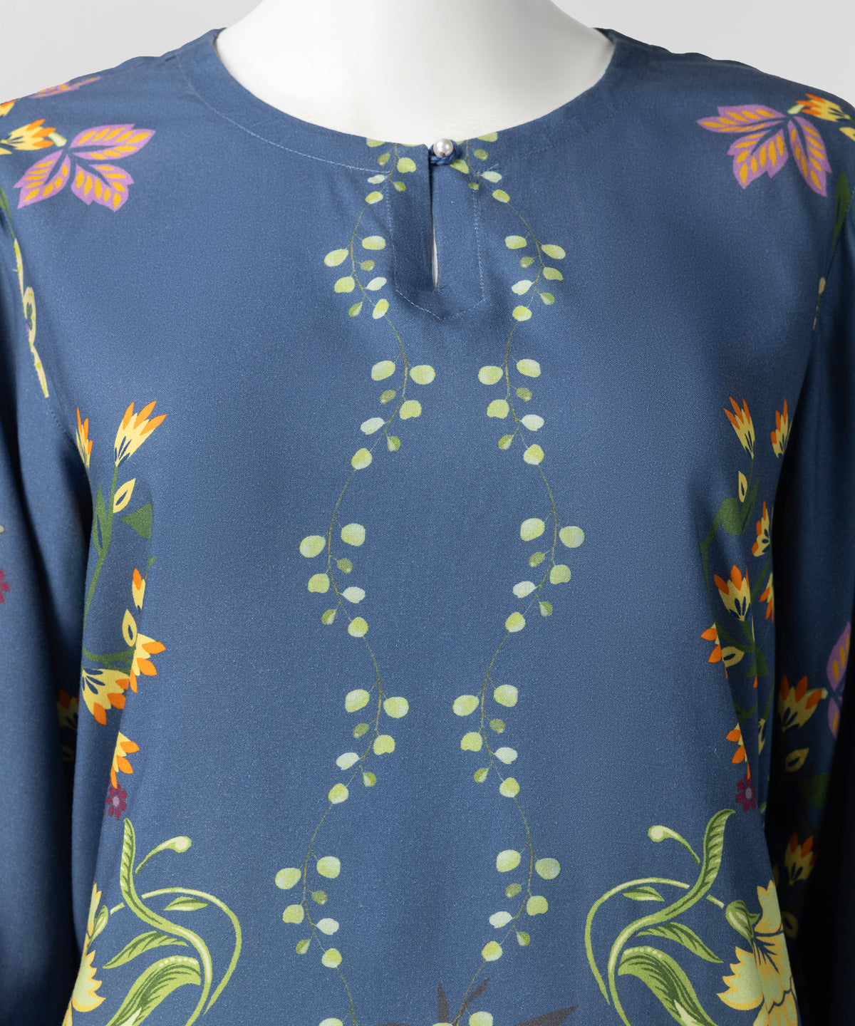 Blue Printed Viscose Linen Co-Ord Set