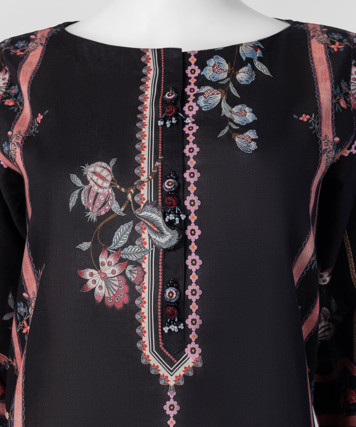 Black Embroidered Khaddar Slub Unstitched 3Pc