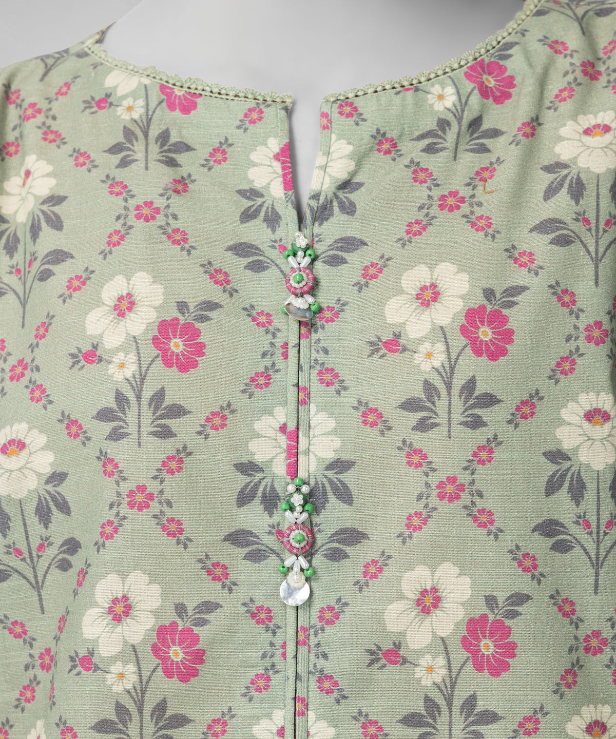 Green Printed Khaddar Slub Unstitched 3Pc