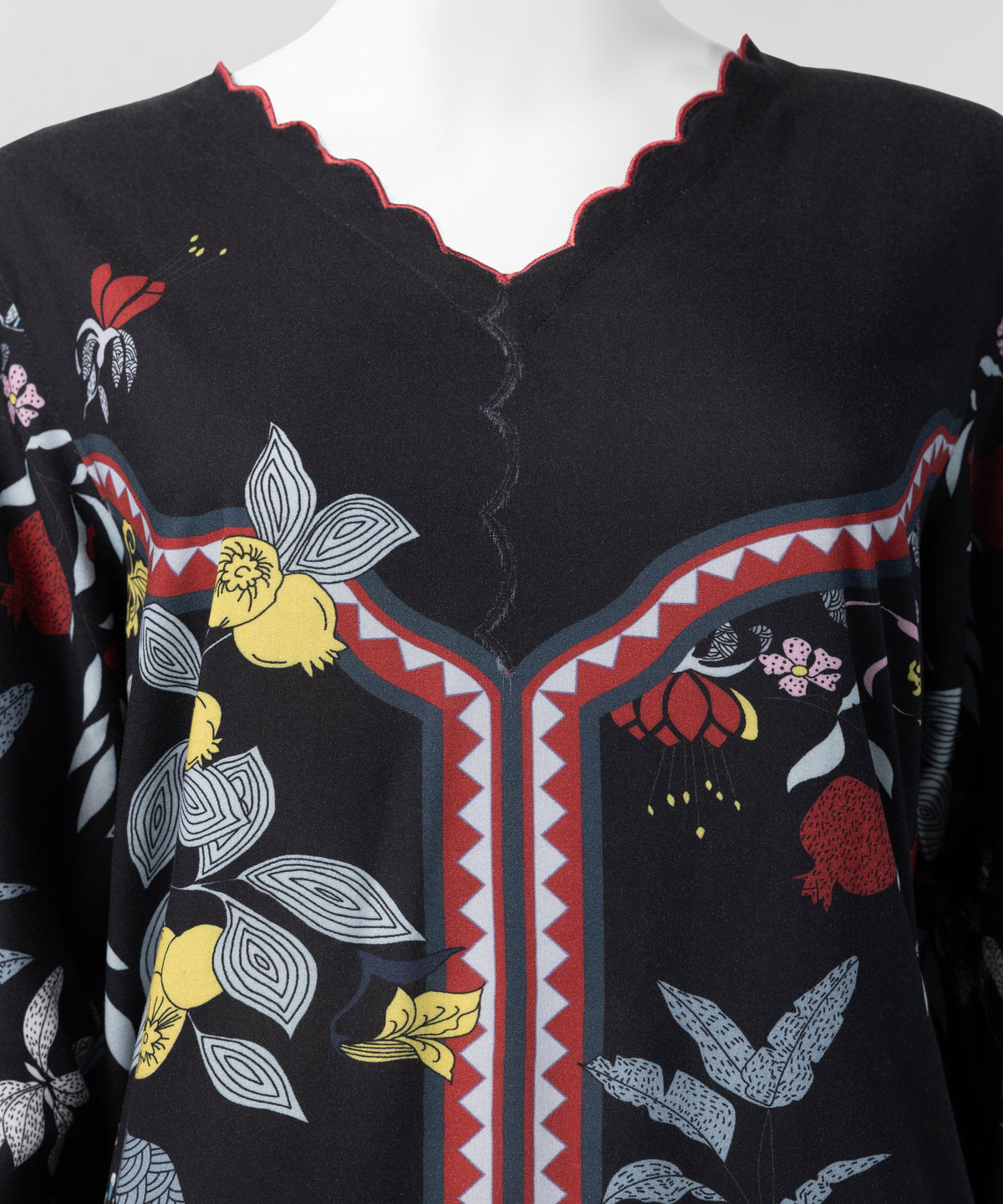 Black Printed Viscose Linen Co-Ord Set