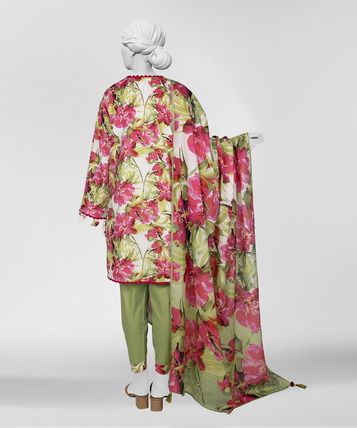 Multicolor Printed Lawn Unstitched 3Pc Back