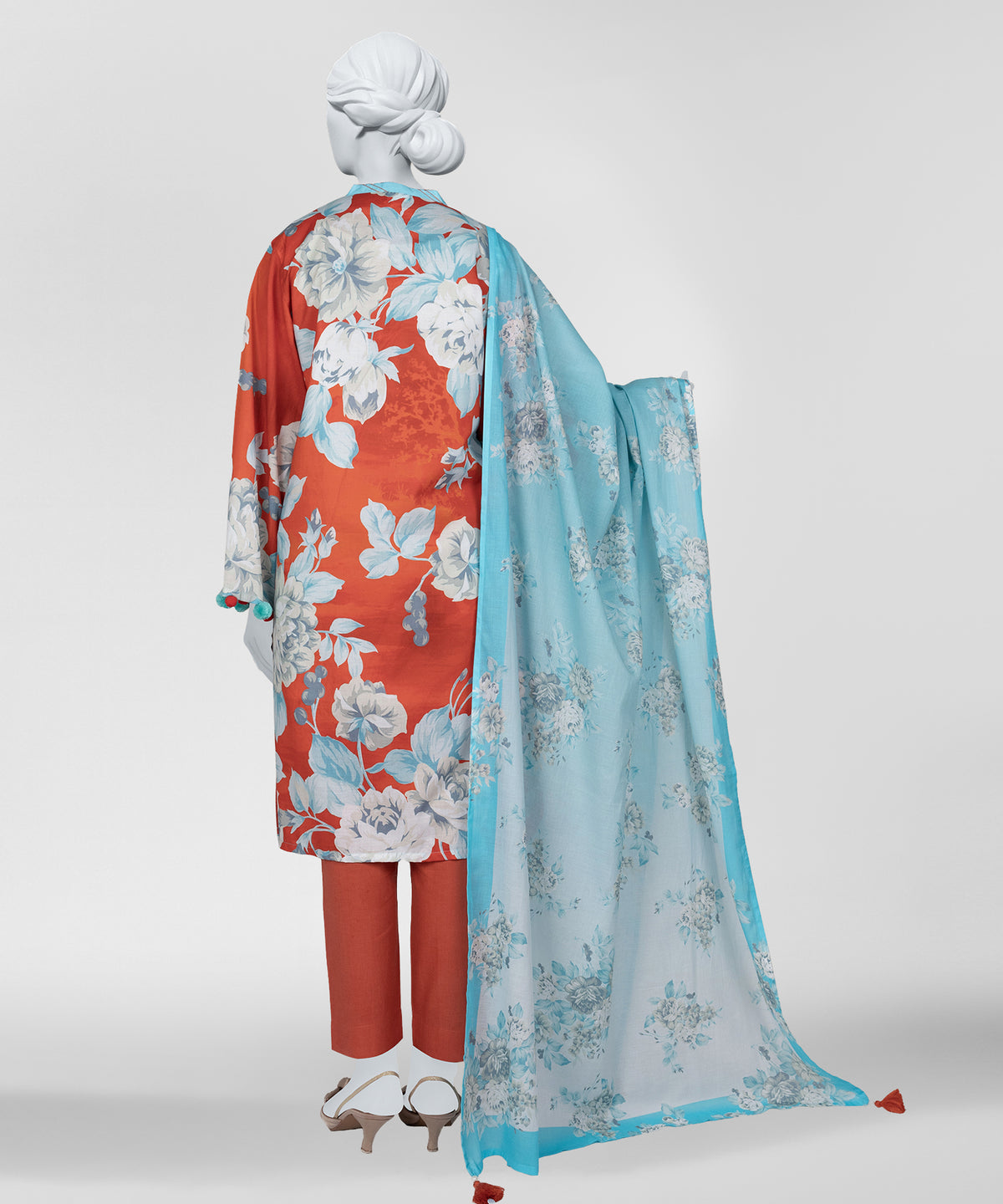 Multicolor Printed Lawn Unstitched 3Pc Back