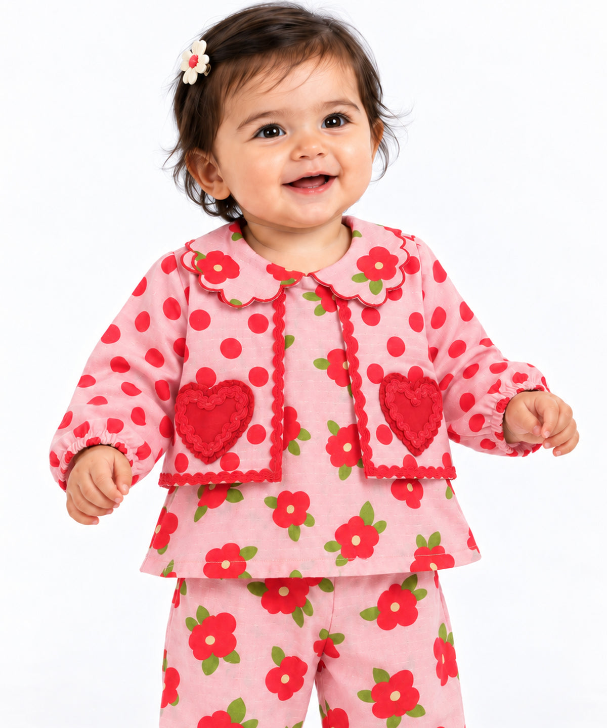 Light Pink Printed Dobby Stitched 2Pc
