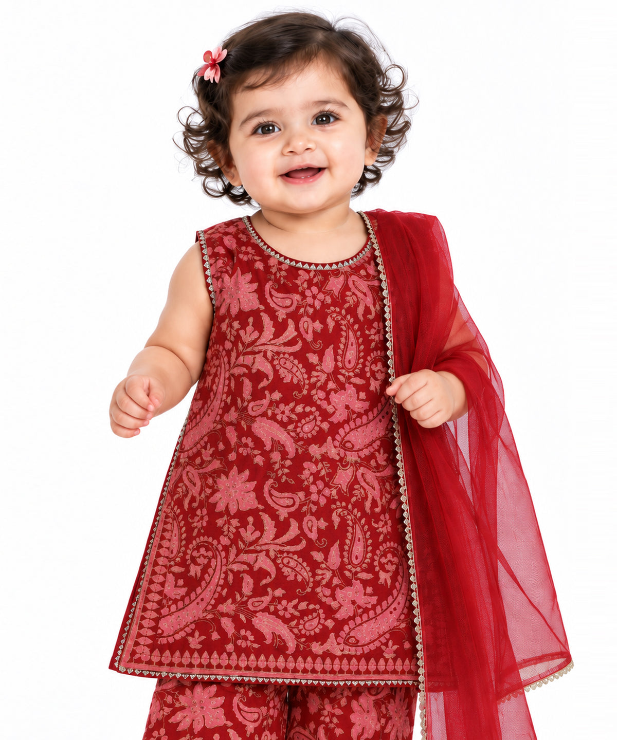 Maroon Embroidered Raw Silk Stitched 3Pc
