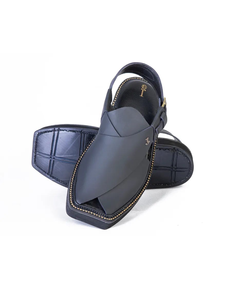 BLACK PESHAWARI SANDALS
