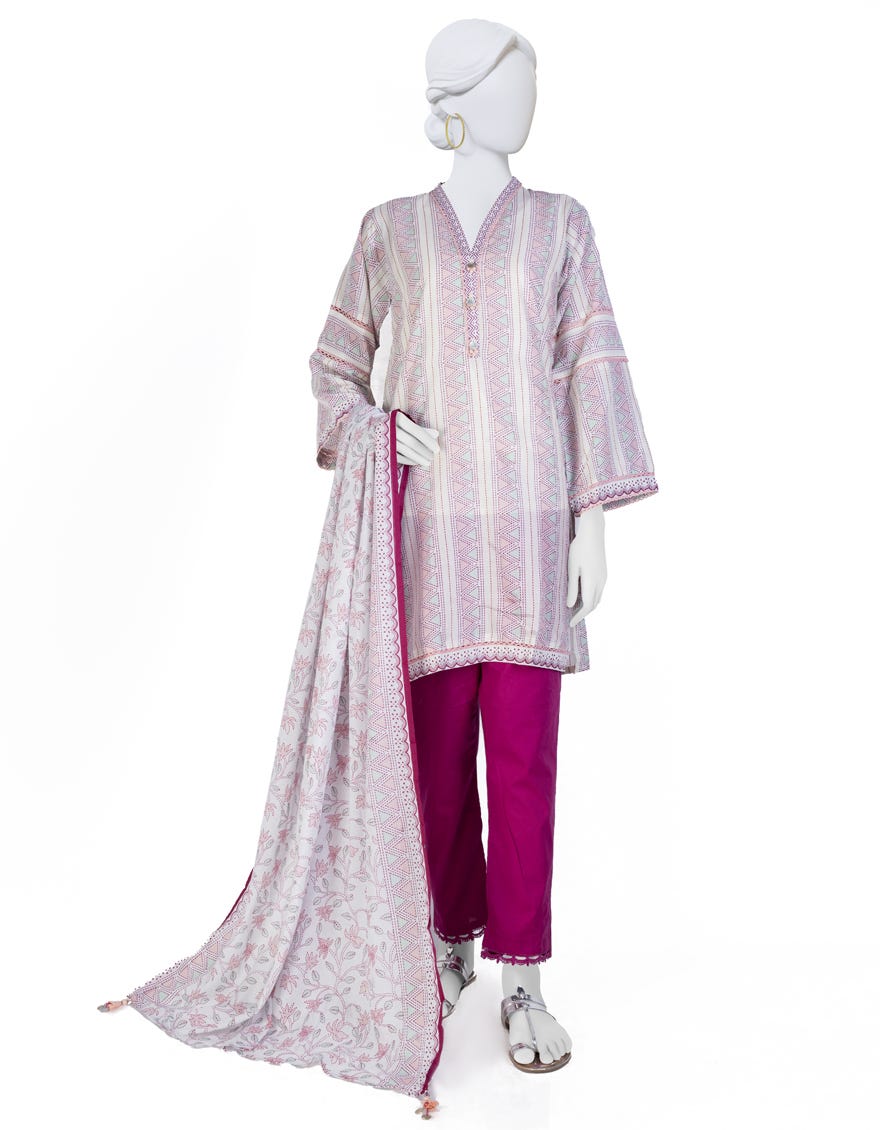 Multicolor Lawn 2 Piece Stitched Dress | Jlawn-S-Jds-23-1009