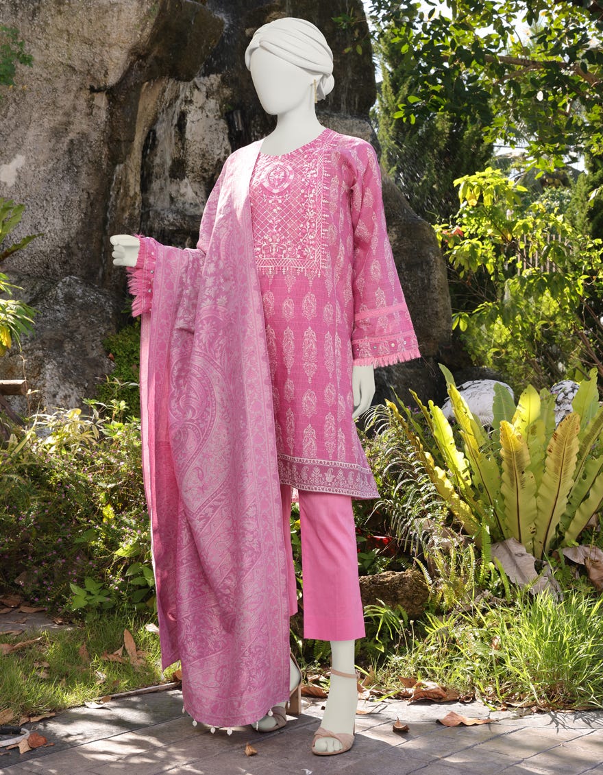Pink Lawn Unstitched 2 Piece Dress | Jlawn-S-Jds-23-1037 Folk