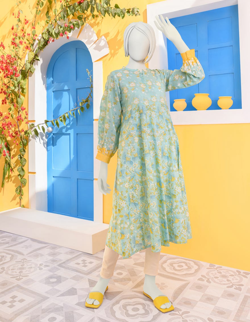 Light Blue Lawn Kurti | Jygk-Ygkl-S-111-23