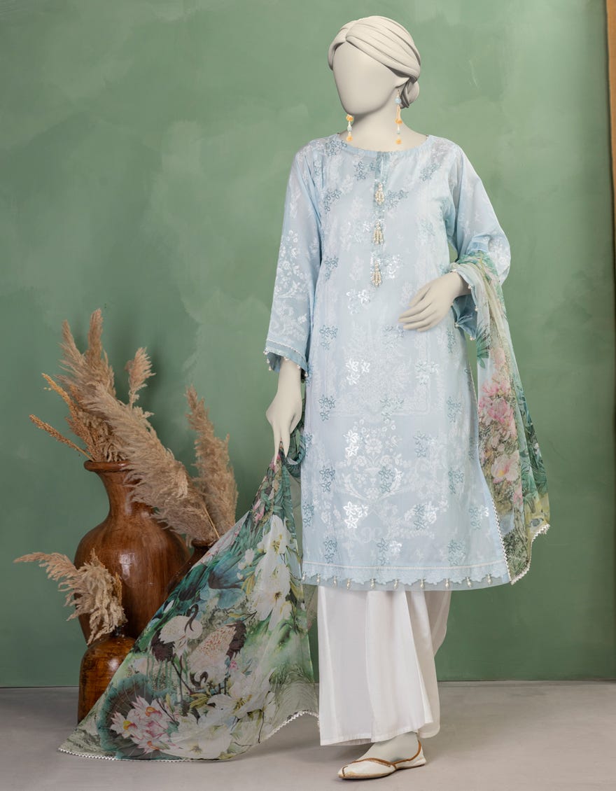 BLUE LAWN EMBROIDERED UNSTITCHED 2PC