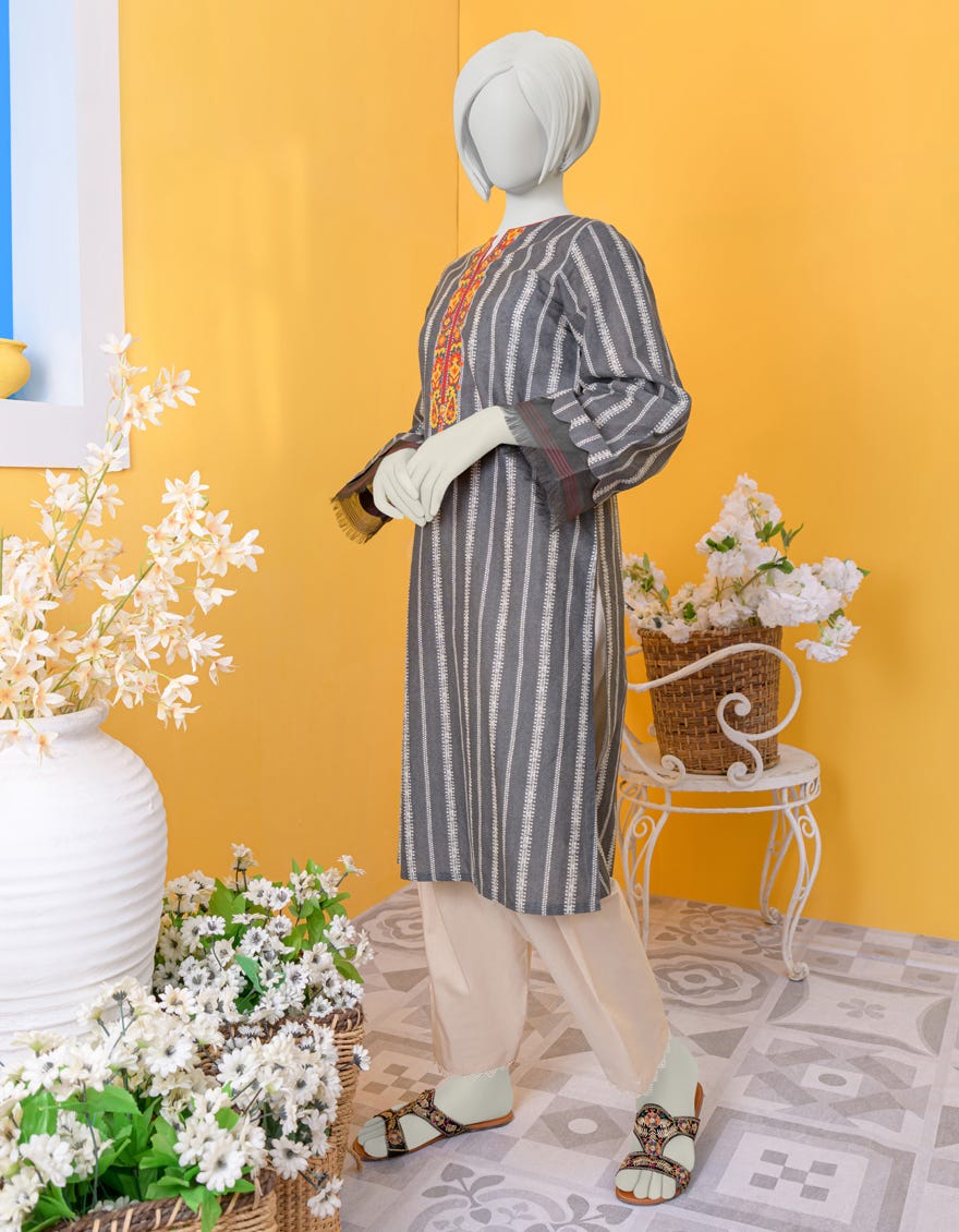 Grey Lawn Kurti | Jygk-Ygkl-S-114-23