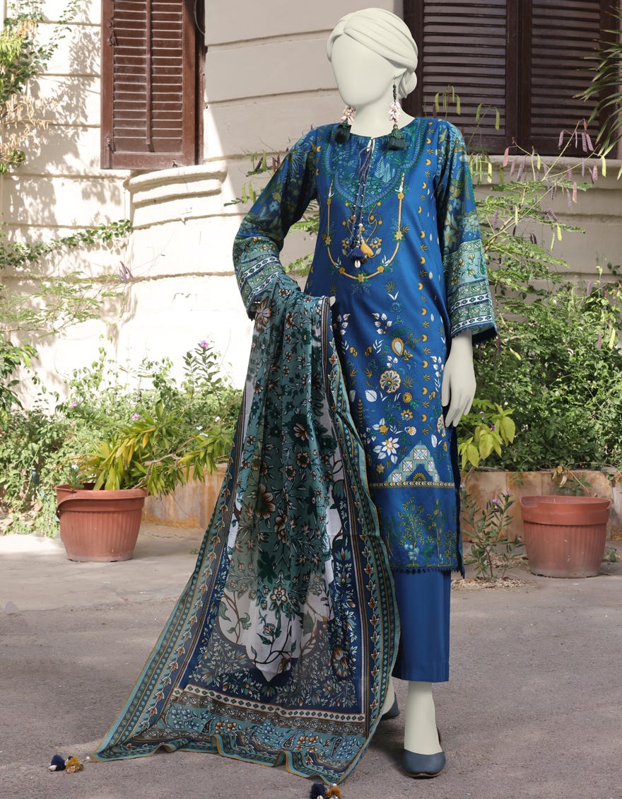 Multicolor Lawn Unstitched 2 Piece Dress | Jlawn-S-Jds-24-1146