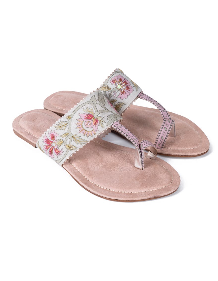 Pink Lawn Chappal | Jlfwc-23-1220
