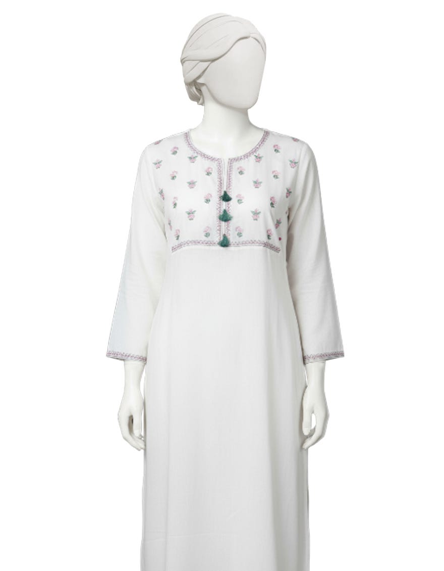 OFF WHITE TEXTURED TEENS KURTI | JYGK-S-YGKL-125-24