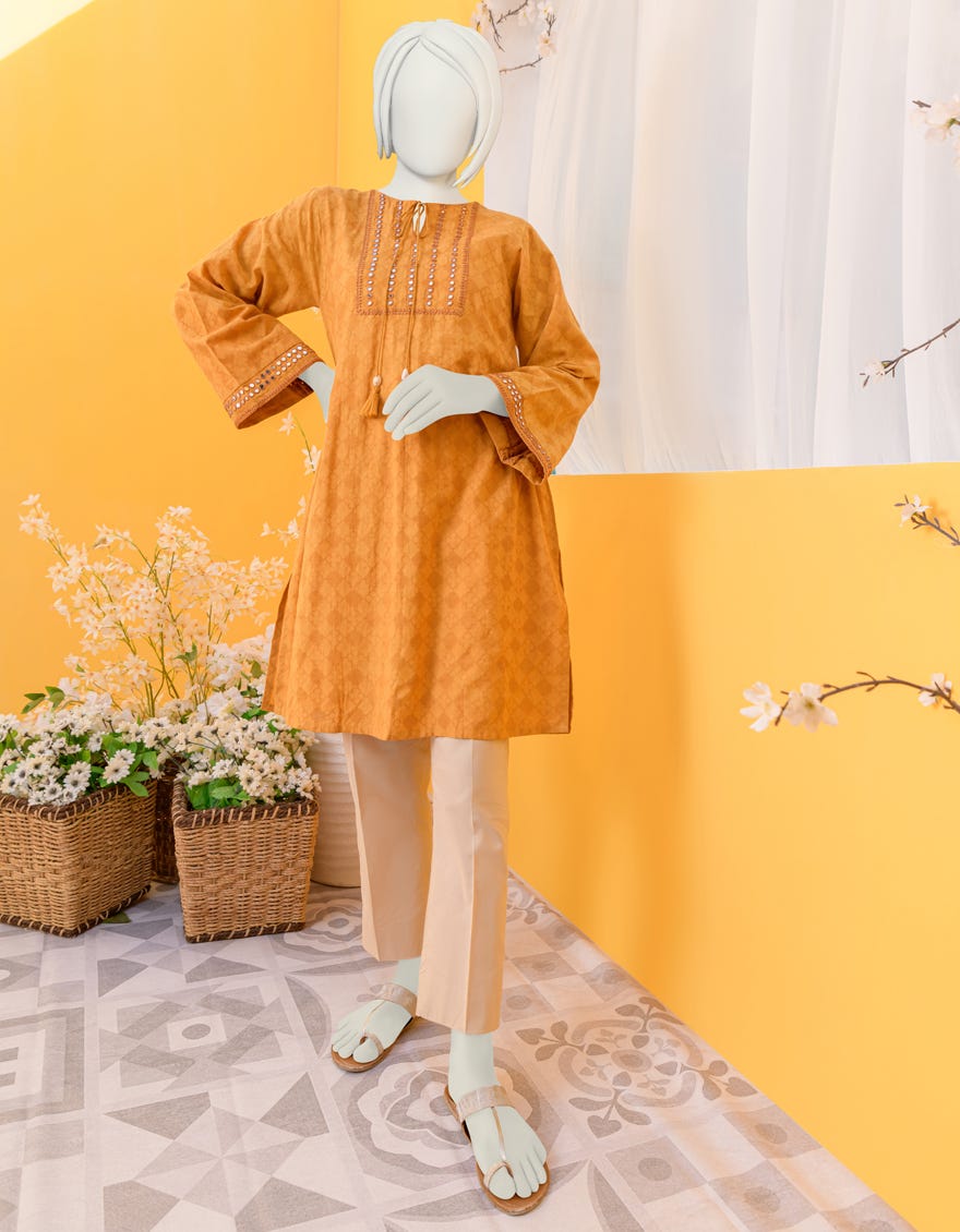 Ocher Textured Kurti | Jygk-Ygkl-S-129-23