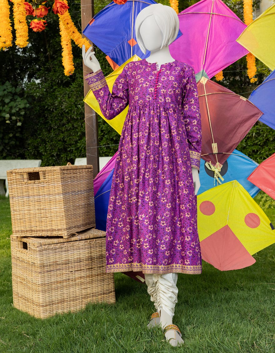 Purple Lawn Kurti | Jygk-Ygkl-S-132-23