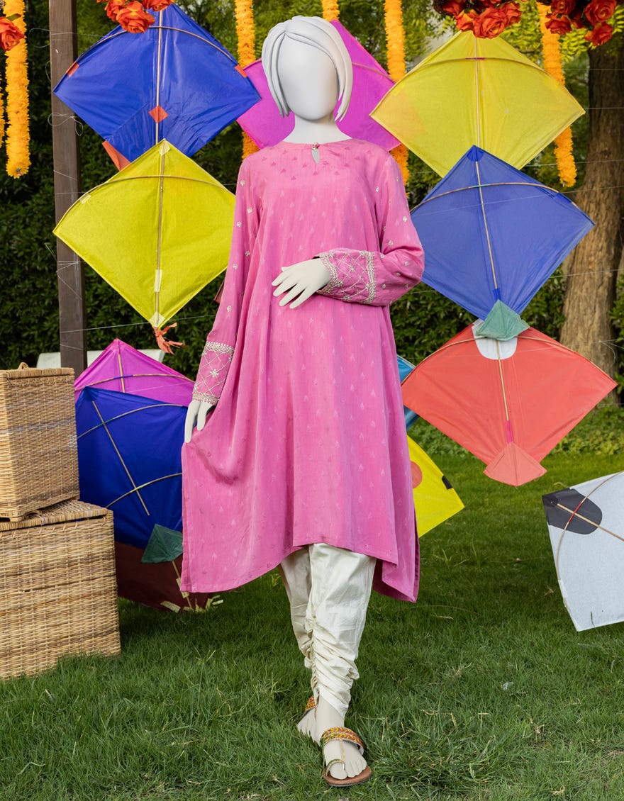 Pink Textured Kurti | Jygk-Ygkl-S-138-23