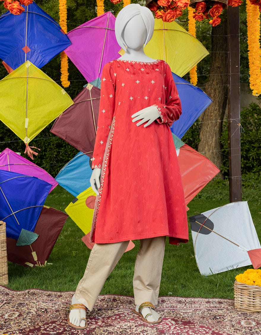 Red Textured Kurti | Jygk-Ygkl-S-139-23