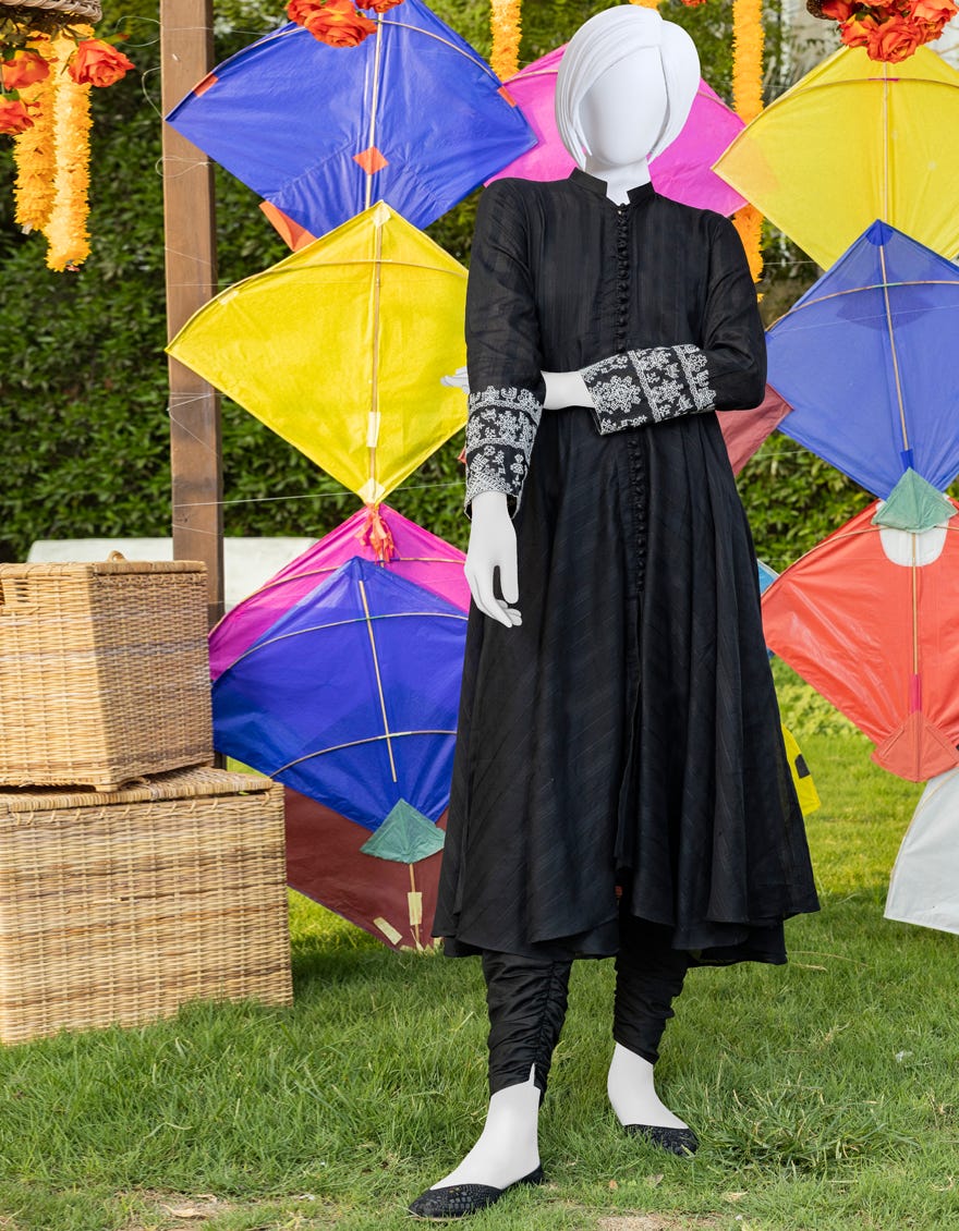 Black Lawn Kurti | Jygk-Ygkl-S-146-23